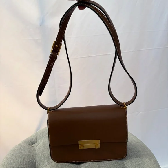 H&M Structured Tan Crossbody Bag with Gold Hardware - Picture 4 of 8